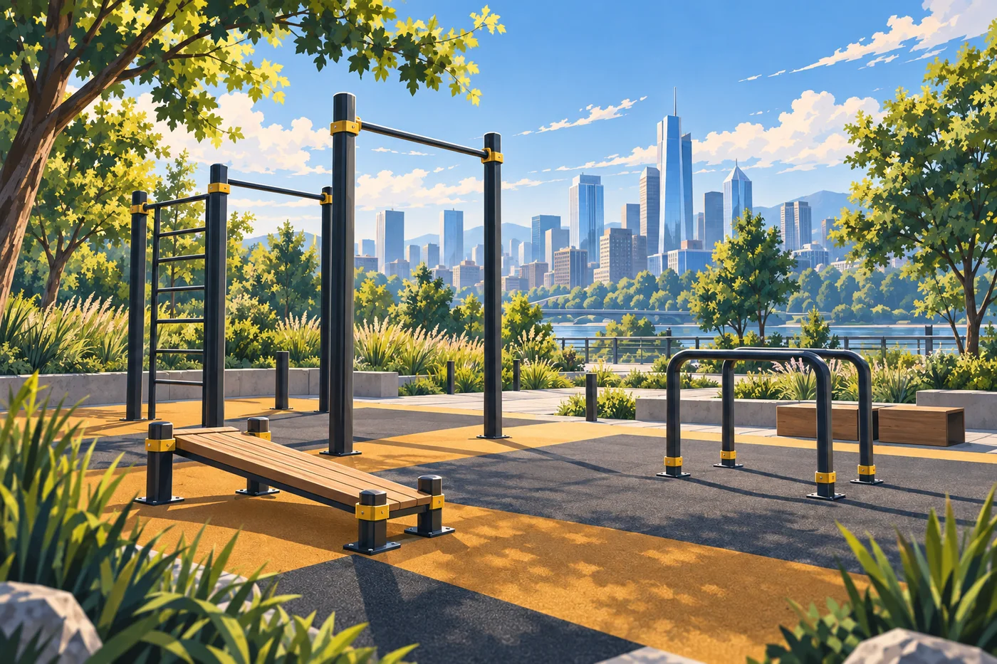 Outdoor training park challenge artwork