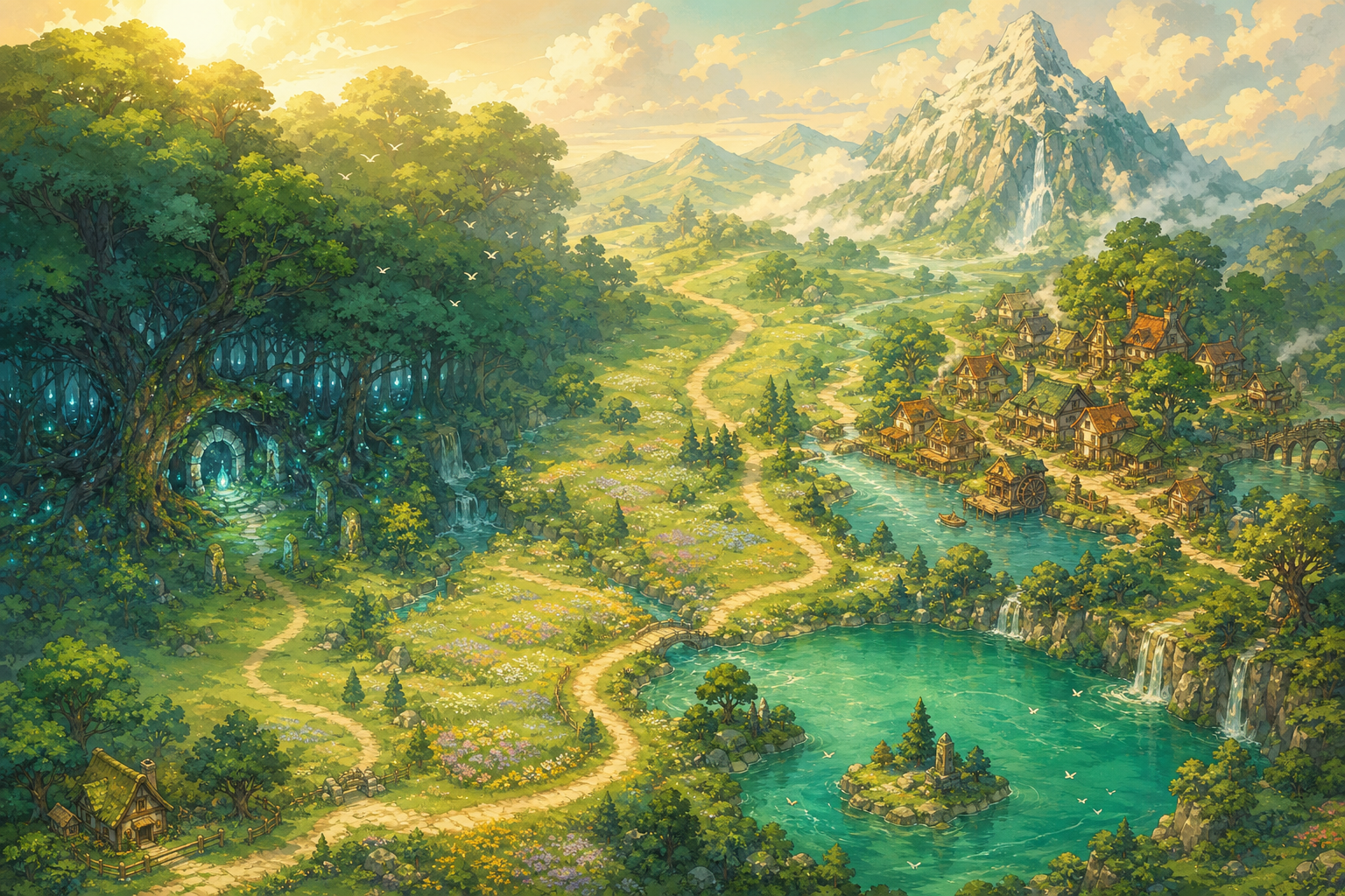 The illustrated Greenvale adventure world